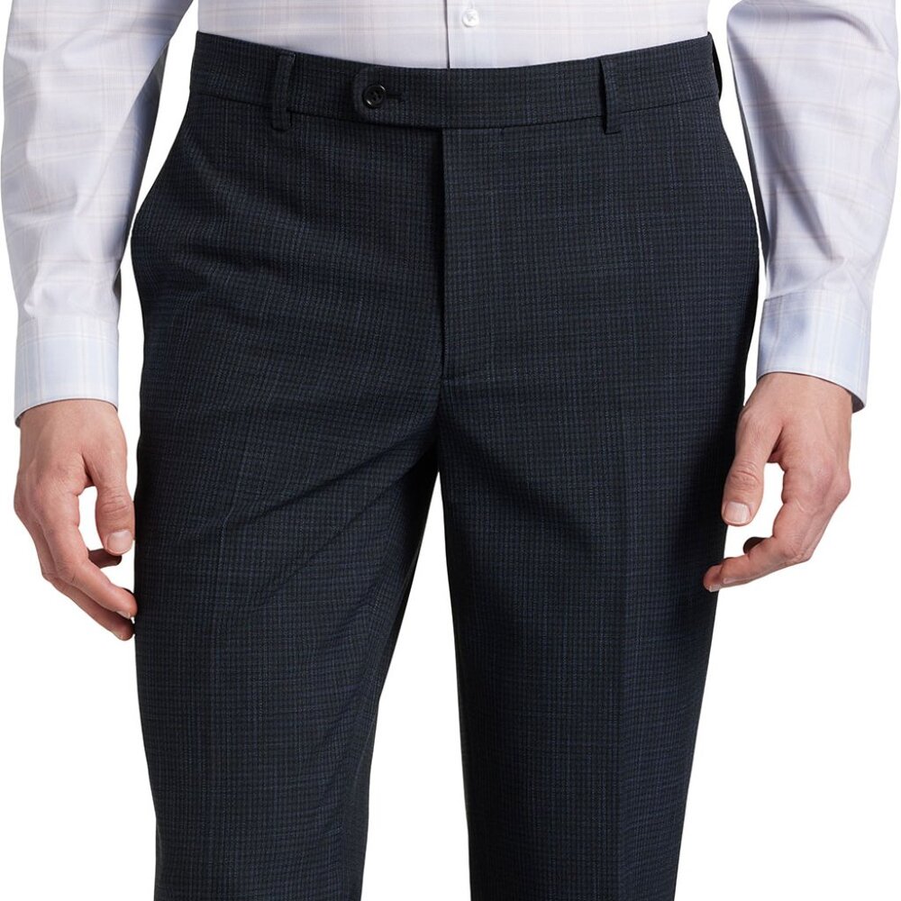 Wilke-Rodriguez Men's Slim Fit Suit Separate Pants 48 x 30 NWT Navy Blue Black